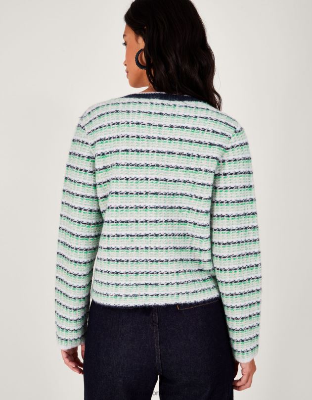 Monsoon megztinis su mygtukais moterys žalias apranga DPXBJ153