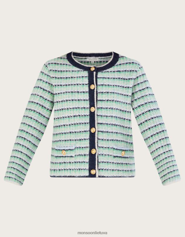 Monsoon megztinis su mygtukais moterys žalias apranga DPXBJ153