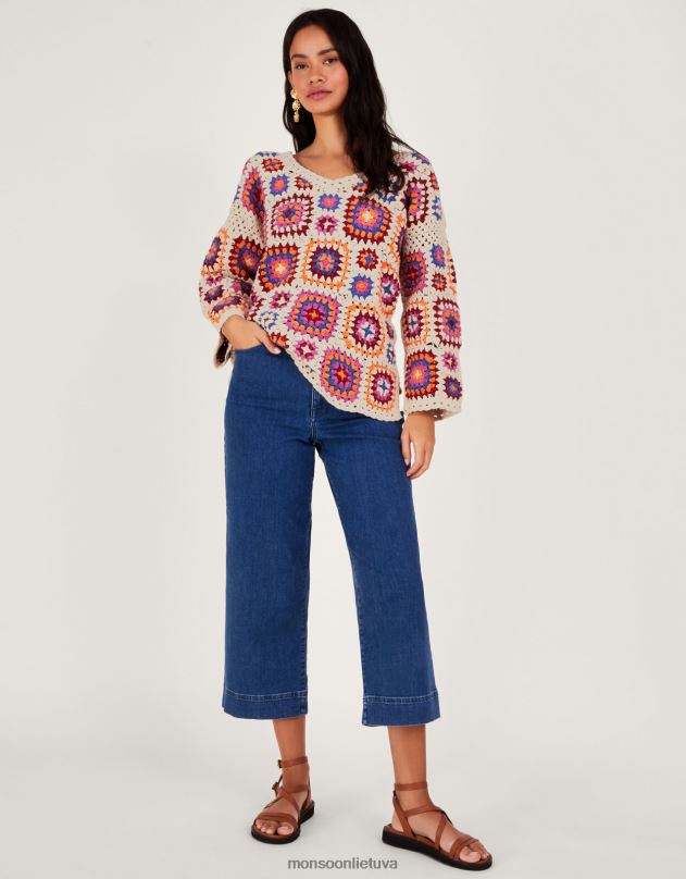 Monsoon nertas megztinis moterys dramblio kaulo apranga DPXBJ32