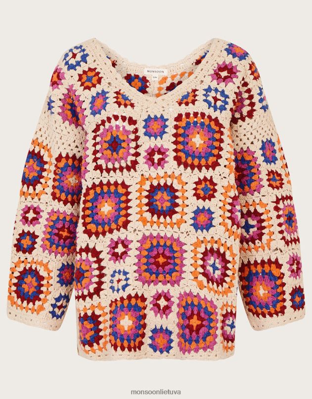 Monsoon nertas megztinis moterys dramblio kaulo apranga DPXBJ32