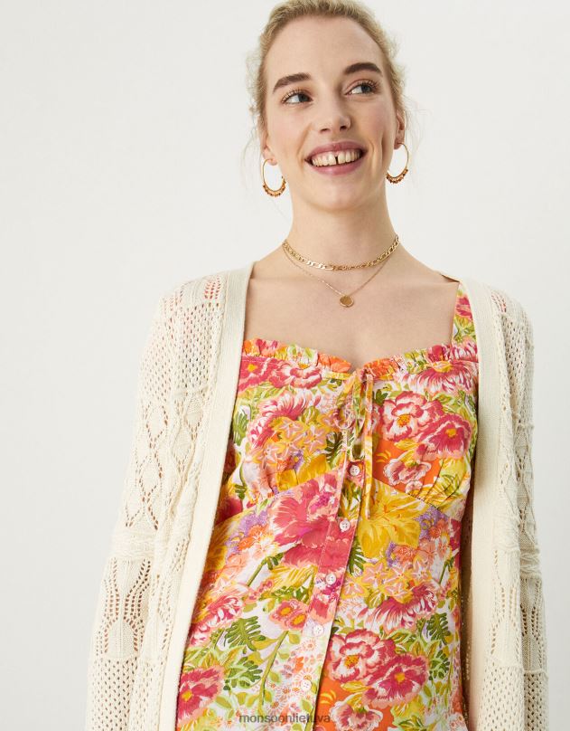 Monsoon nerti dygsnio ilgomis ūdomis megztinis moterys dramblio kaulo apranga DPXBJ1003