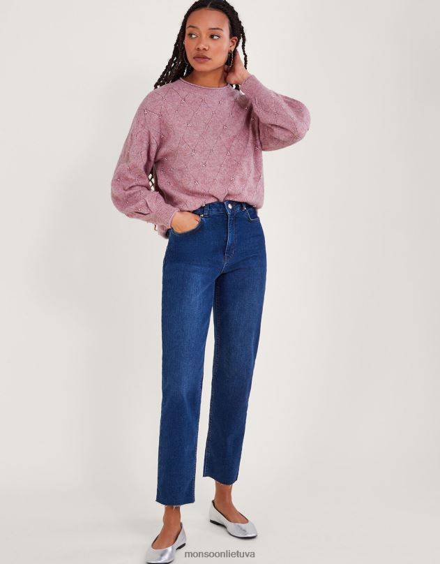 Monsoon perlų detalių megztinis moterys rožinis apranga DPXBJ61