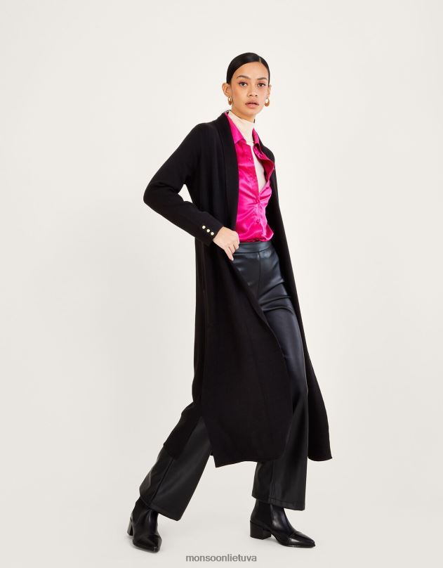 Monsoon skara su lenzing ecovero moterys juodas apranga DPXBJ775