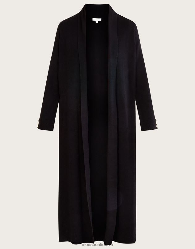 Monsoon skara su lenzing ecovero moterys juodas apranga DPXBJ775