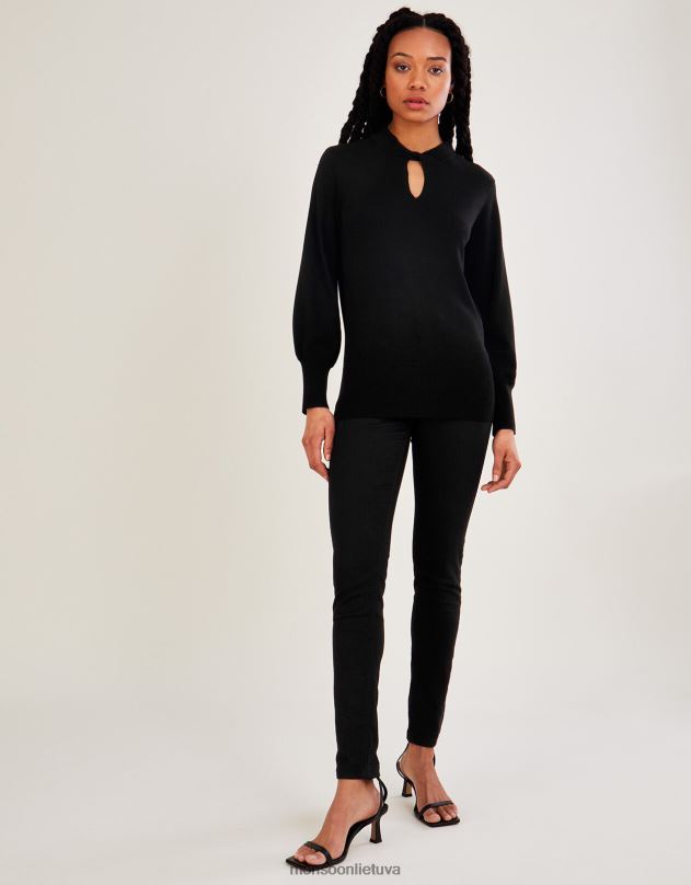 Monsoon susukamas kaklo megztinis su lenzing ecovero moterys juodas apranga DPXBJ554