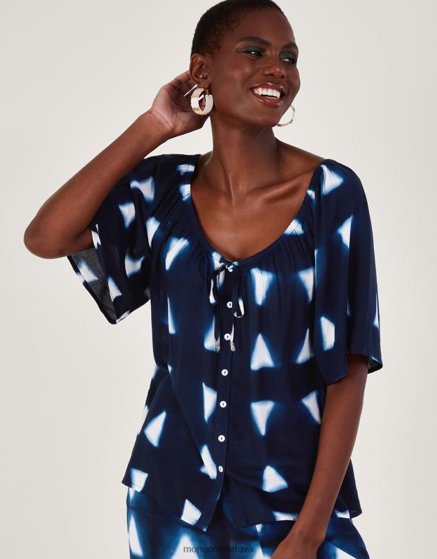 Monsoon Batikinis trikampis lenzing ecovero viršus moterys mėlyna (navy) apranga DPXBJ476