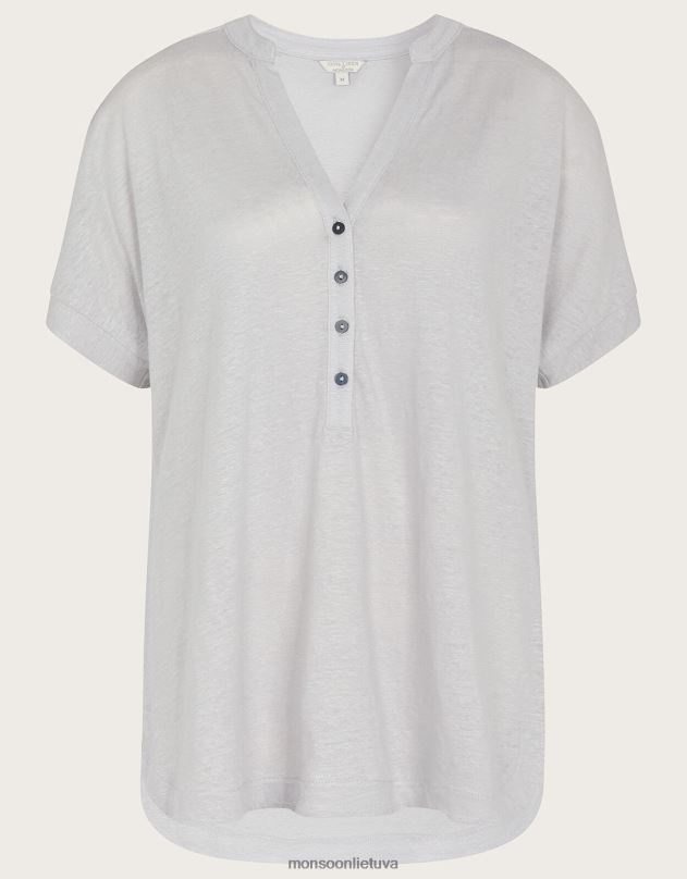 Monsoon megztinis trumpomis rankovėmis moterys pilka apranga DPXBJ2794