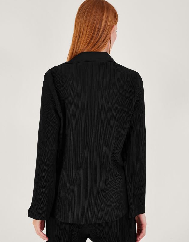 Monsoon peta plisse viršus moterys juodas apranga DPXBJ90