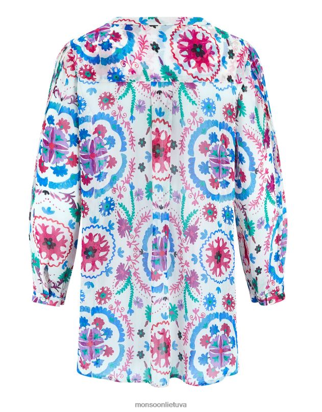 Monsoon rytų preeti pintuck palaidinė moterys baltas apranga DPXBJ458