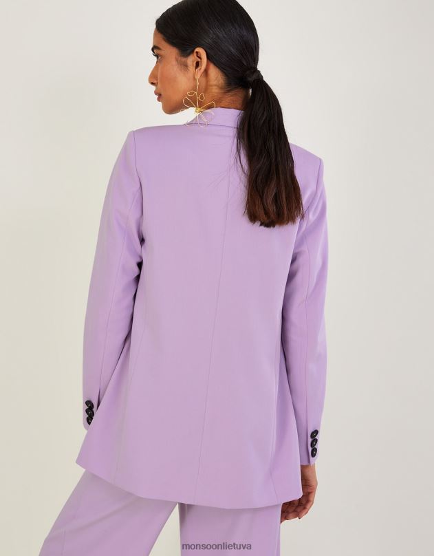 Monsoon Lauren paprastas švarkas moterys violetinė (alyvinė) apranga DPXBJ442