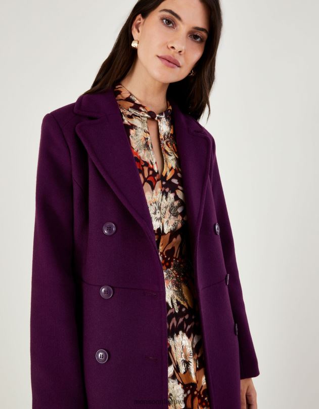 Monsoon danielle sijonuotas paltas moterys raudona (uogų) apranga DPXBJ835