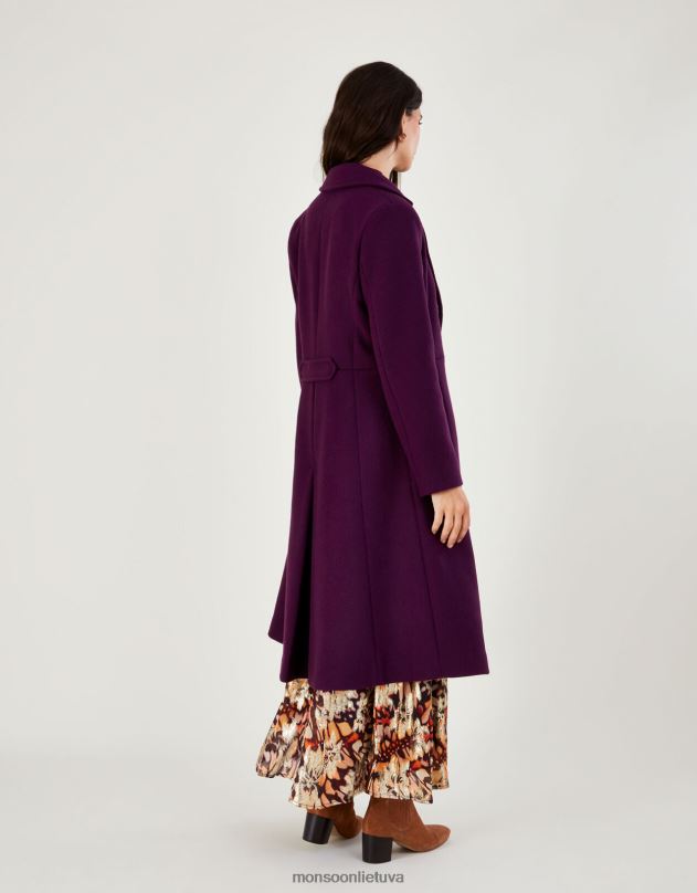 Monsoon danielle sijonuotas paltas moterys raudona (uogų) apranga DPXBJ835