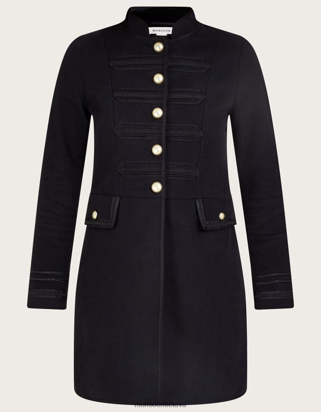 Monsoon ūdomis karinė striukė moterys juodas apranga DPXBJ52