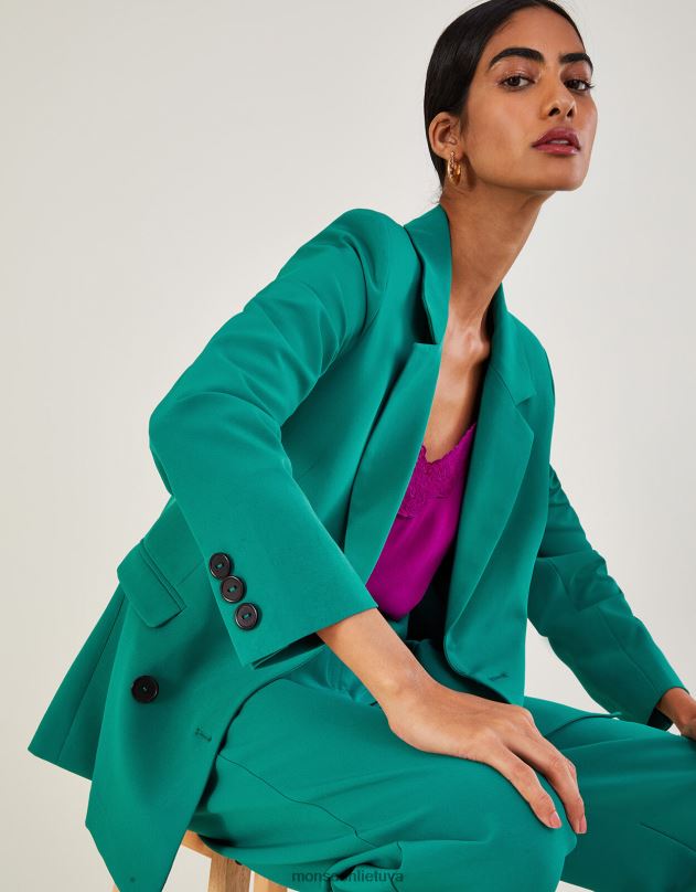 Monsoon madelyn striukė su dviguba krūtine moterys žalias apranga DPXBJ1009