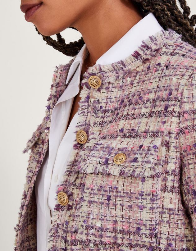 Monsoon toni tvido striukė moterys rožinis apranga DPXBJ456