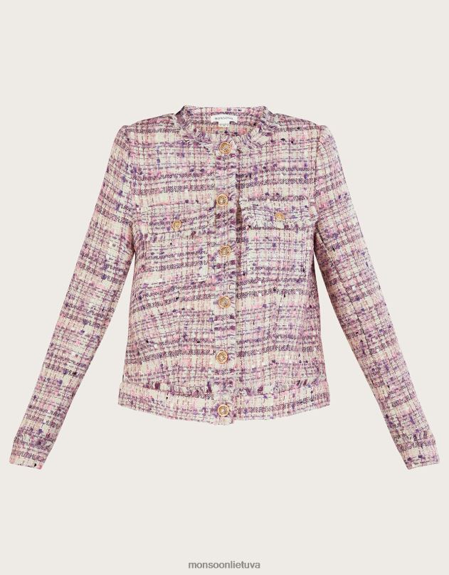 Monsoon toni tvido striukė moterys rožinis apranga DPXBJ456