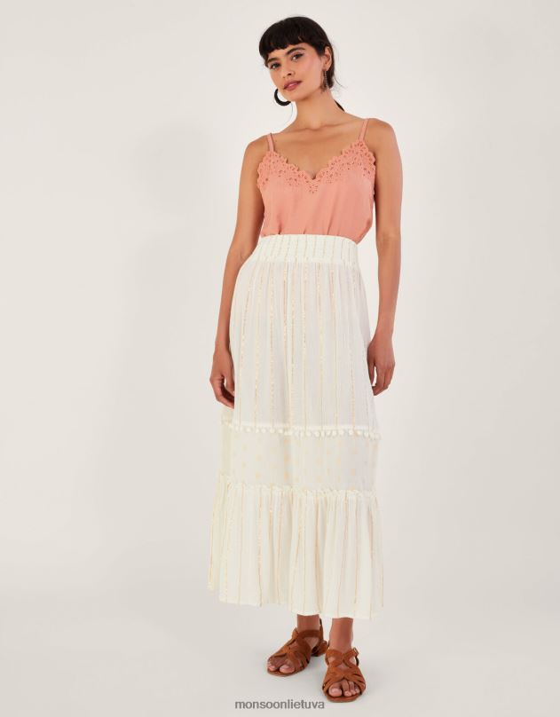 Monsoon daugiapakopis metalinis paplūdimio sijonas moterys baltas apranga DPXBJ200