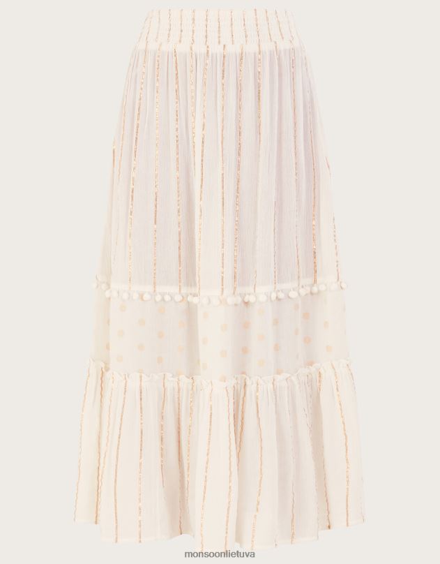 Monsoon daugiapakopis metalinis paplūdimio sijonas moterys baltas apranga DPXBJ200