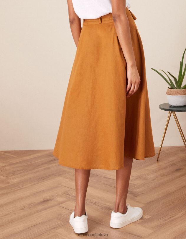 Monsoon midi sijonas moterys kupranugaris (karamelė) apranga DPXBJ1132