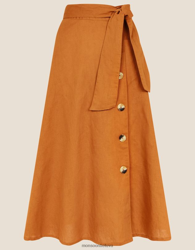 Monsoon midi sijonas moterys kupranugaris (karamelė) apranga DPXBJ1132