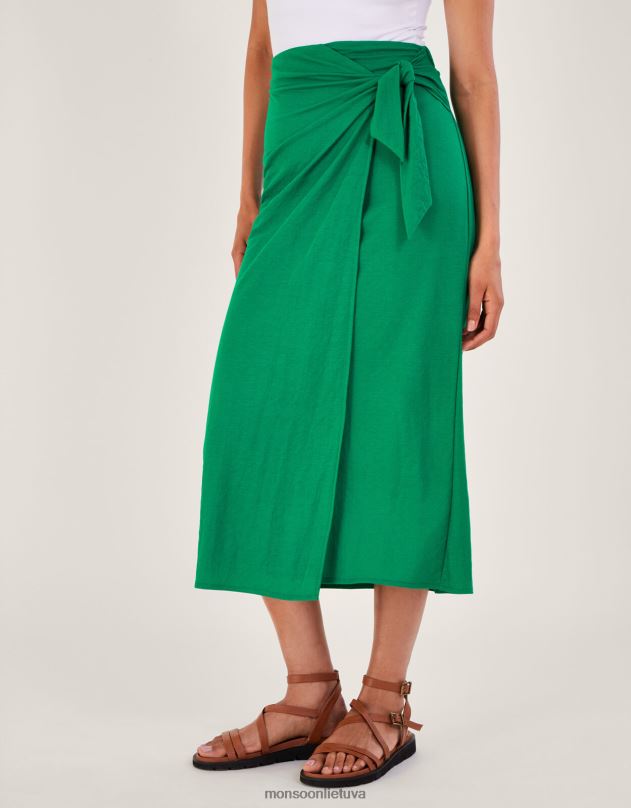 Monsoon winnie wrap midi sijonas moterys žalias apranga DPXBJ213
