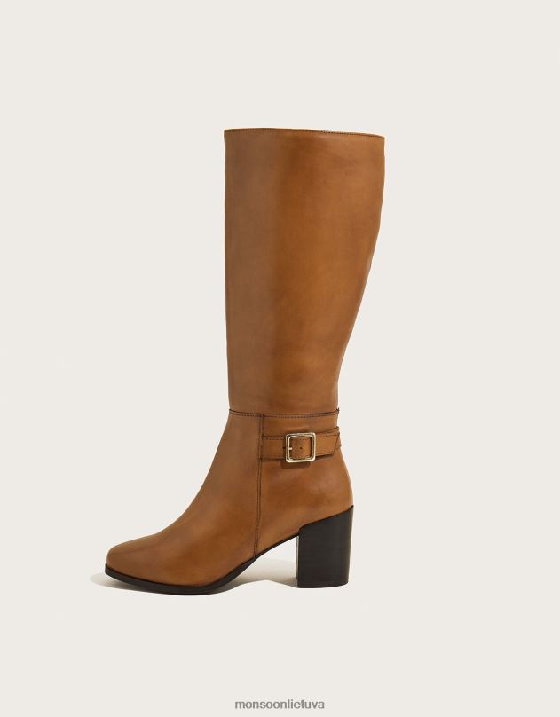 Monsoon 70-ųjų odiniai batai su kulnais moterys įdegis avalynė DPXBJ1504