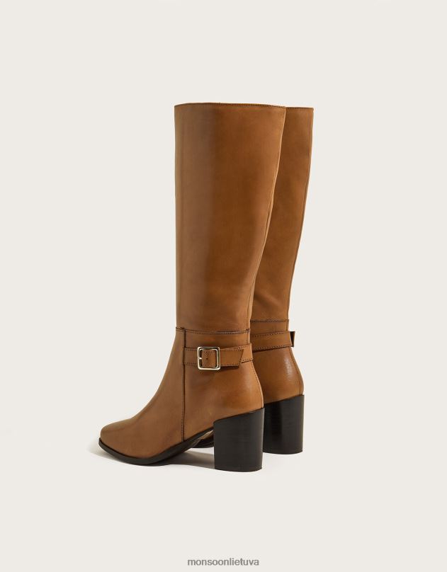 Monsoon 70-ųjų odiniai batai su kulnais moterys įdegis avalynė DPXBJ1504