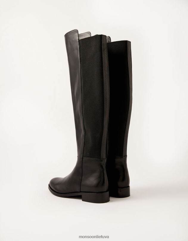 Monsoon Olivia odiniai jojimo batai moterys juodas avalynė DPXBJ1501