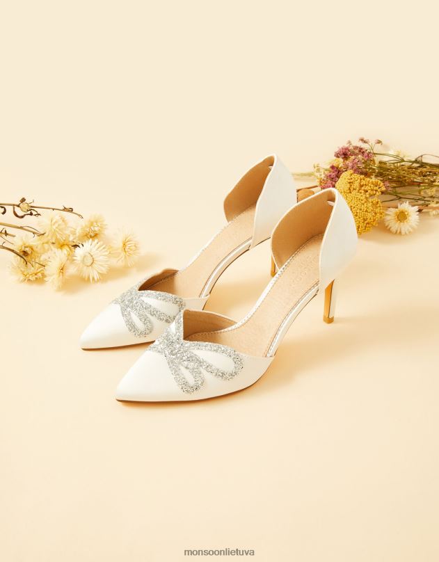 Monsoon Blizgantys lankas smailiu pirštu nuotakos teismo aukštakulniai moterys dramblio kaulo avalynė DPXBJ1530