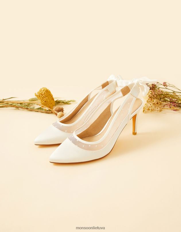 Monsoon lanko tinkliniai vestuviniai aukštakulniai moterys dramblio kaulo avalynė DPXBJ1561