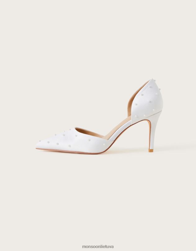 Monsoon perliniai dviejų dalių kulniukai moterys dramblio kaulo avalynė DPXBJ1525