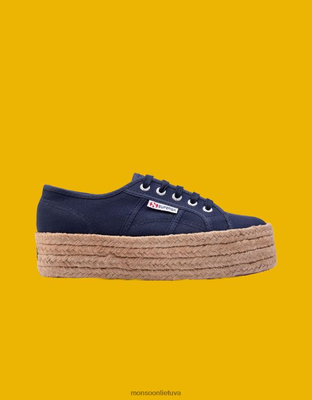 Monsoon superga 2790 cotrope espadrille flatforms blue moterys mėlyna (navy) avalynė DPXBJ1554