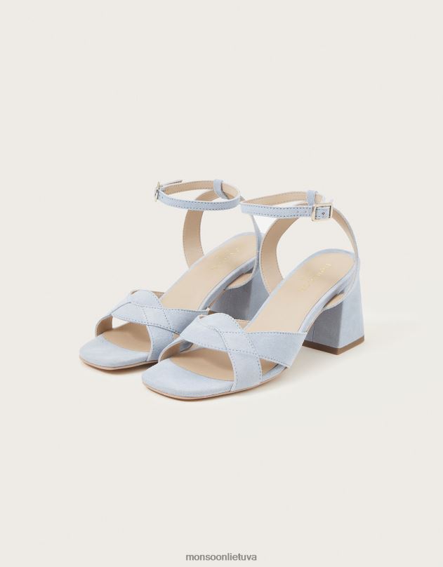 Monsoon zomšiniai blokiniai kulnai moterys mėlyna avalynė DPXBJ1537