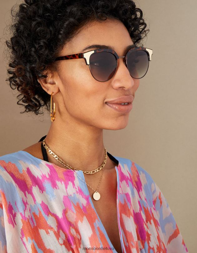 Monsoon clubmaster akiniai nuo saulės rudi moterys rudas priedas DPXBJ2782