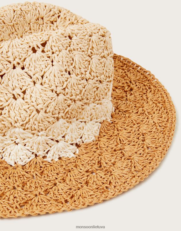 Monsoon makramo fedoros kepurė moterys stilingas priedas DPXBJ1237