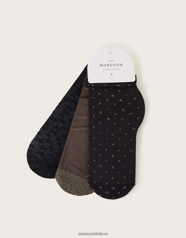 Monsoon pop kojinių rinkinys iš trijų moterys auksas priedas DPXBJ1266