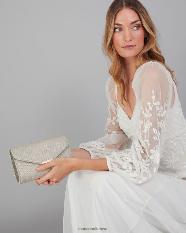 Monsoon blizgantis progai skirtas sankabos krepšys moterys auksas priedas DPXBJ1327