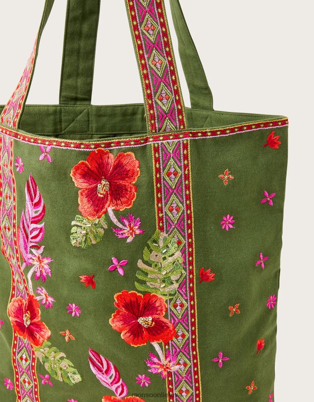 Monsoon gėlėmis siuvinėtas krepšys moterys stilingas priedas DPXBJ1189