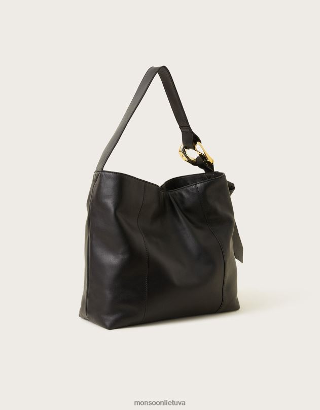 Monsoon žiedo detalė odinė pečių krepšys moterys mada priedas DPXBJ1399