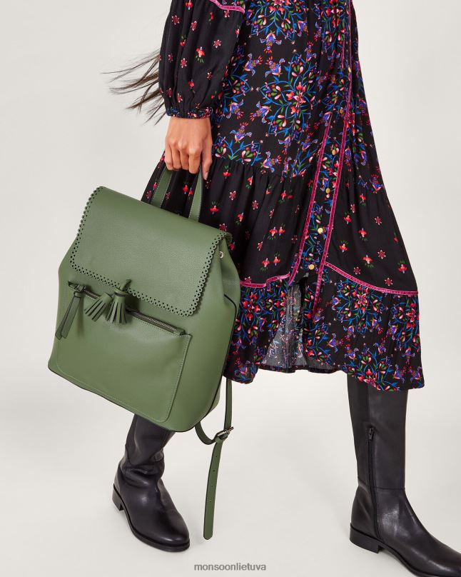 Monsoon kutinė kuprinė moterys žalias priedas DPXBJ1218