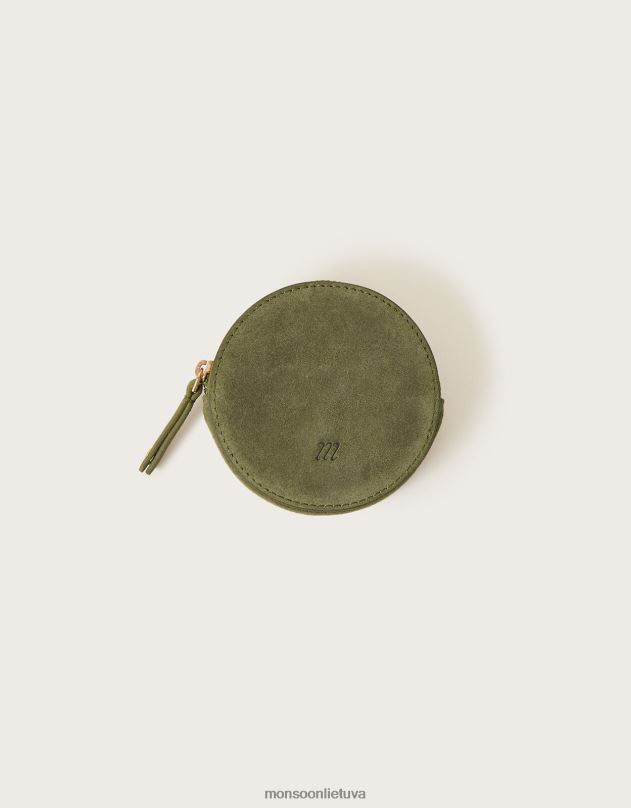 Monsoon zomšinė apvali piniginė moterys karšta priedas DPXBJ1381