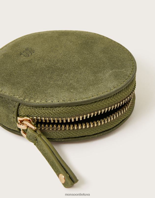 Monsoon zomšinė apvali piniginė moterys karšta priedas DPXBJ1381