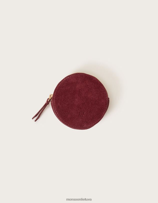 Monsoon zomšinė apvali piniginė moterys mada priedas DPXBJ1325