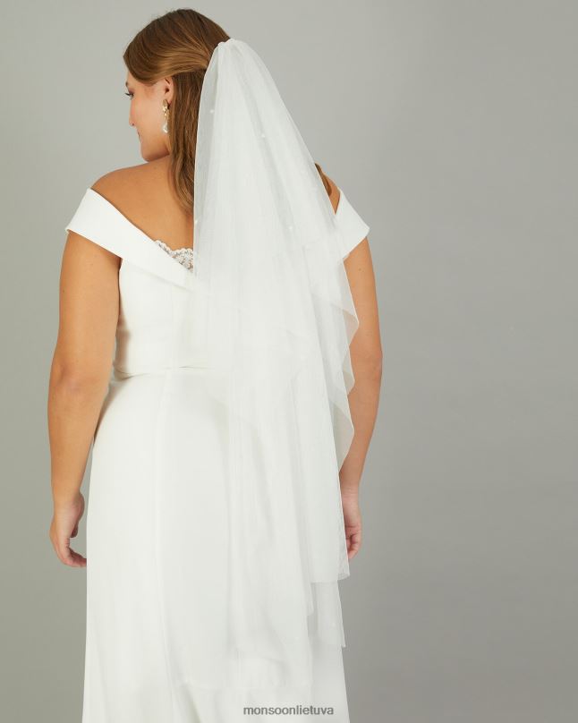 Monsoon perlų gėlėmis puoštas šydas moterys stilingas priedas DPXBJ1296