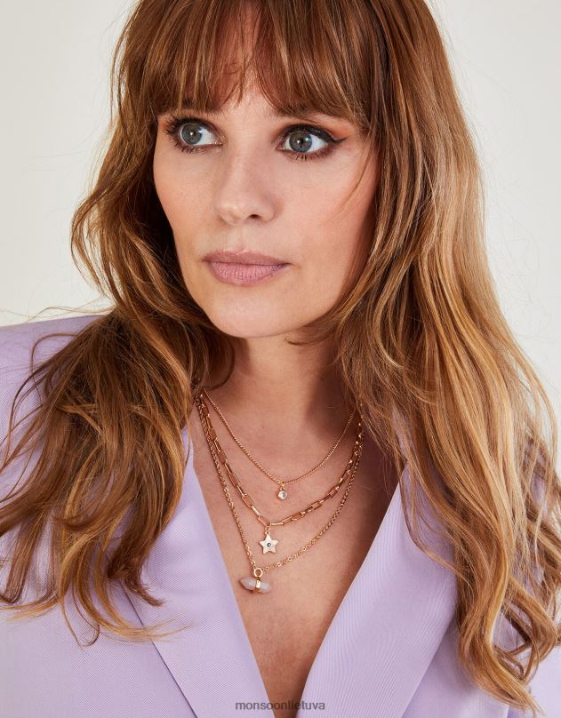 Monsoon akmenų sluoksniuotas karoliai moterys karšta priedas DPXBJ1387