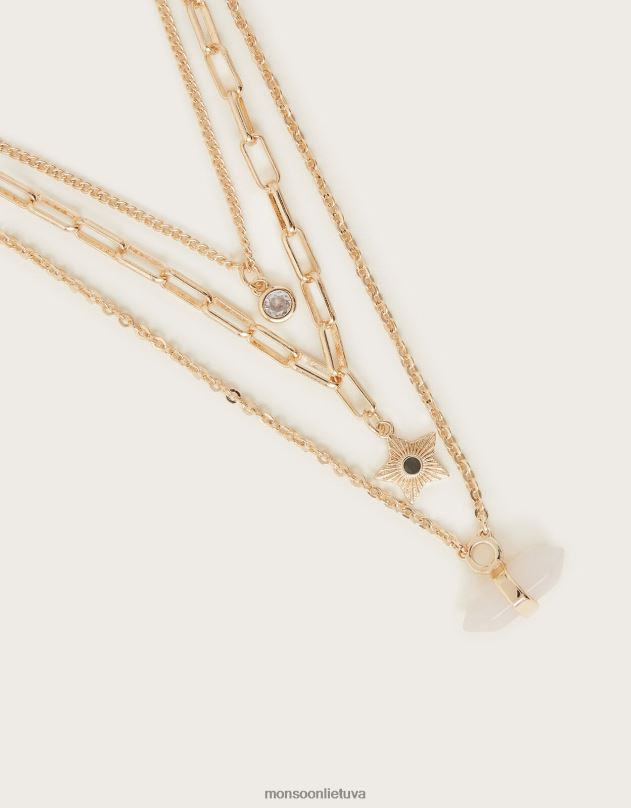 Monsoon akmenų sluoksniuotas karoliai moterys karšta priedas DPXBJ1387