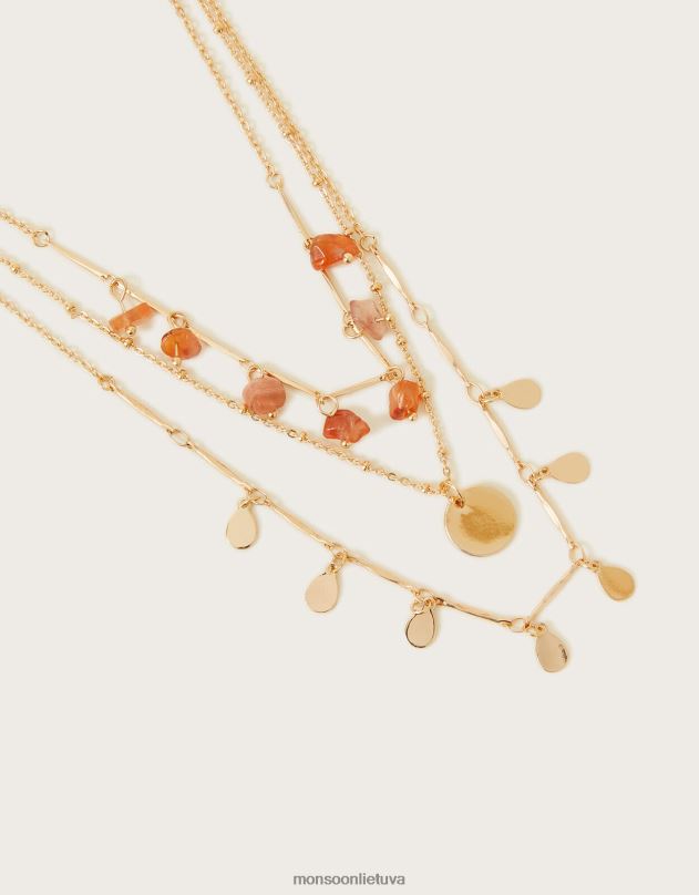 Monsoon akmeninis žavesio sluoksniuotas karoliai moterys mada priedas DPXBJ1260