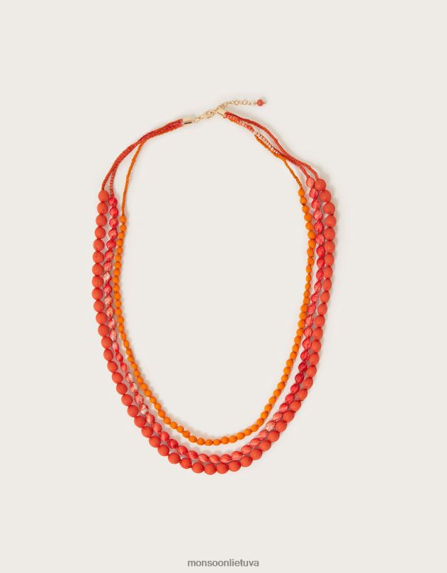 Monsoon audinio karoliukų sluoksniuotas karoliai moterys grakštus priedas DPXBJ1456