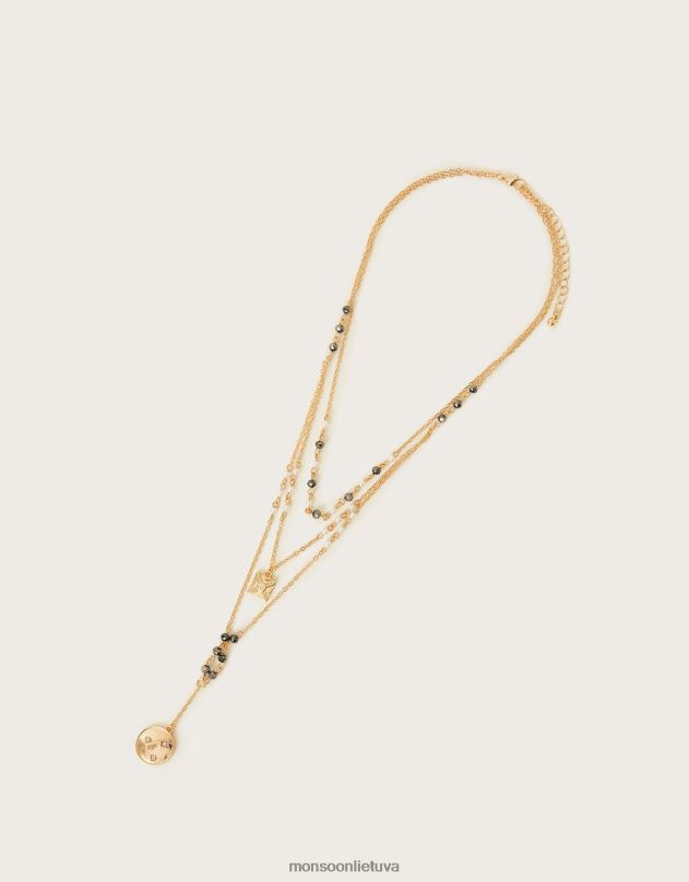 Monsoon deimantinio žavesio sluoksniuotas karoliai moterys mada priedas DPXBJ1364