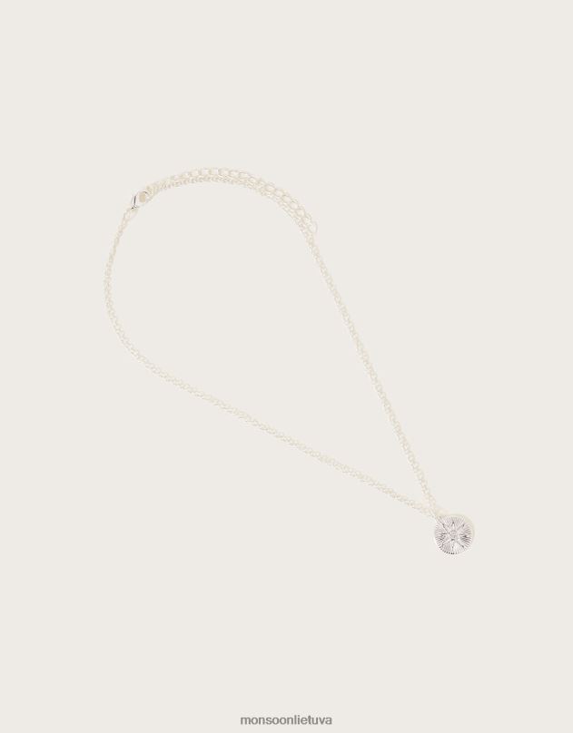 Monsoon diskinis pakabukas karoliai moterys sidabras priedas DPXBJ1345